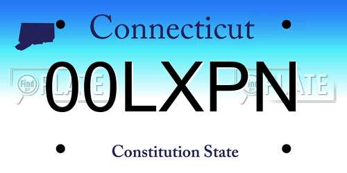 00LXPN Connecticut License Plate