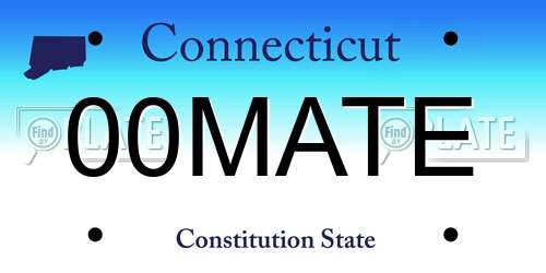00MATE Connecticut License Plate