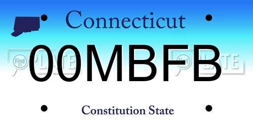00MBFB Connecticut License Plate