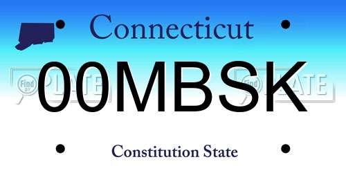 00MBSK Connecticut License Plate