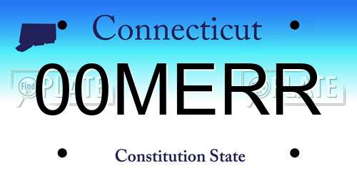 00MERR Connecticut License Plate