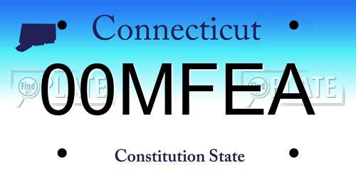 00MFEA Connecticut License Plate