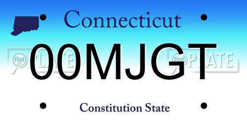 00MJGT Connecticut License Plate