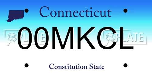 00MKCL Connecticut License Plate