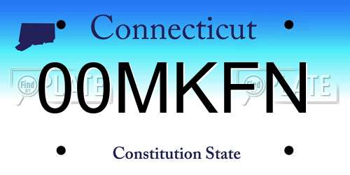 00MKFN Connecticut License Plate