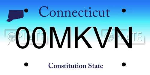 00MKVN Connecticut License Plate