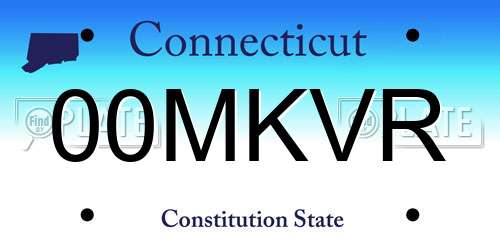 00MKVR Connecticut License Plate