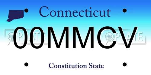 00MMCV Connecticut License Plate