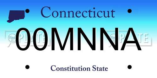 00MNNA Connecticut License Plate