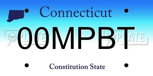 00MPBT Connecticut License Plate