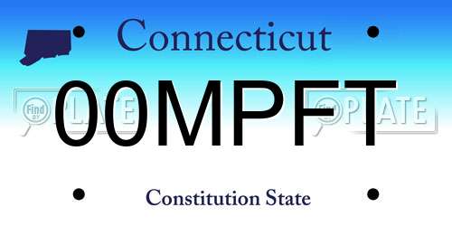 00MPFT Connecticut License Plate
