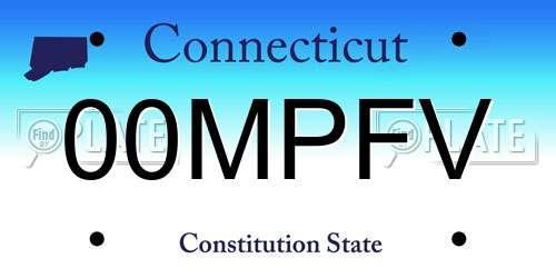 00MPFV Connecticut License Plate