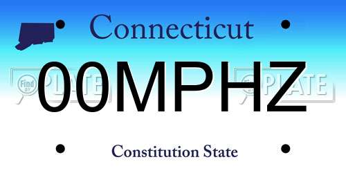 00MPHZ Connecticut License Plate