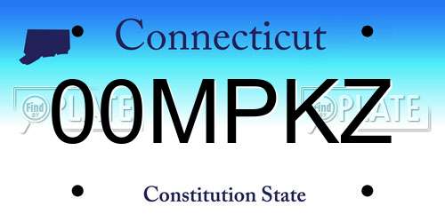 00MPKZ Connecticut License Plate