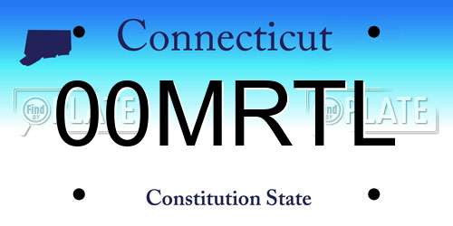 00MRTL Connecticut License Plate