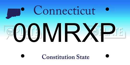00MRXP Connecticut License Plate
