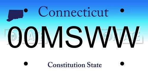 00MSWW Connecticut License Plate
