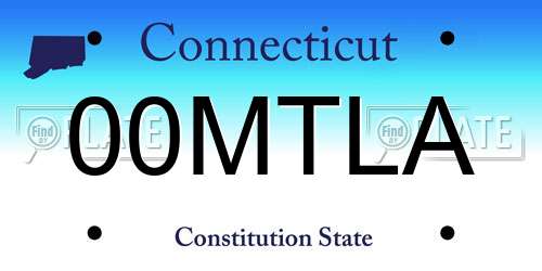 00MTLA Connecticut License Plate