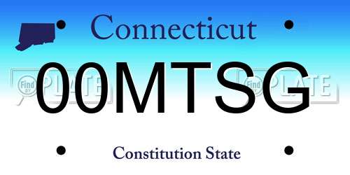 00MTSG Connecticut License Plate
