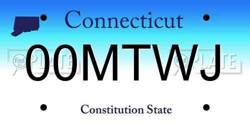 00MTWJ Connecticut License Plate
