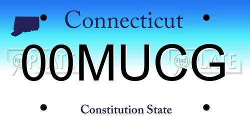 00MUCG Connecticut License Plate