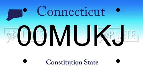 00MUKJ Connecticut License Plate