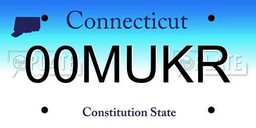 00MUKR Connecticut License Plate