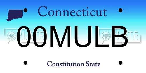 00MULB Connecticut License Plate