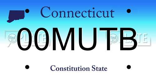 00MUTB Connecticut License Plate