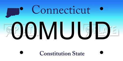 00MUUD Connecticut License Plate