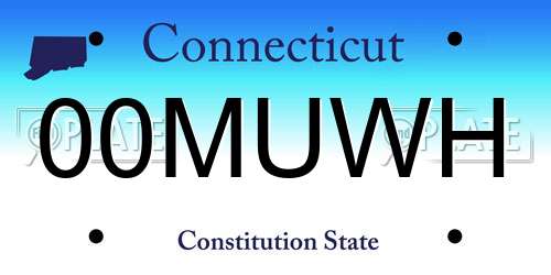00MUWH Connecticut License Plate