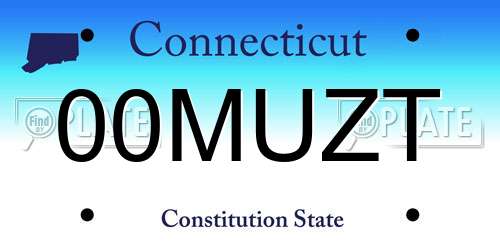 00MUZT Connecticut License Plate