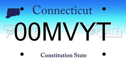 00MVYT Connecticut License Plate