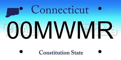 00MWMR Connecticut License Plate