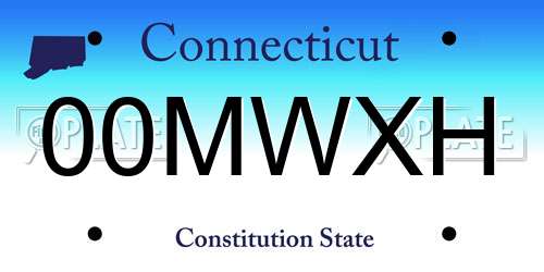 00MWXH Connecticut License Plate