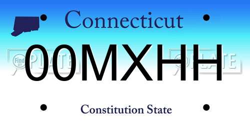 00MXHH Connecticut License Plate