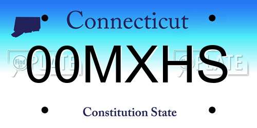 00MXHS Connecticut License Plate