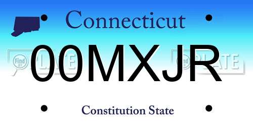 00MXJR Connecticut License Plate