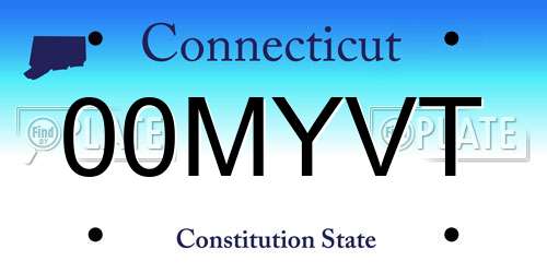 00MYVT Connecticut License Plate