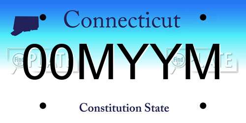 00MYYM Connecticut License Plate