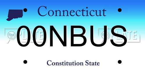 00NBUS Connecticut License Plate
