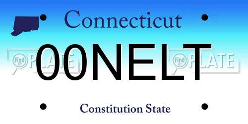 00NELT Connecticut License Plate