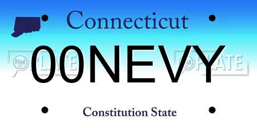 00NEVY Connecticut License Plate