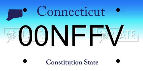 00NFFV Connecticut License Plate