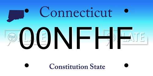 00NFHF Connecticut License Plate