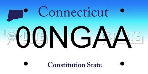 00NGAA Connecticut License Plate