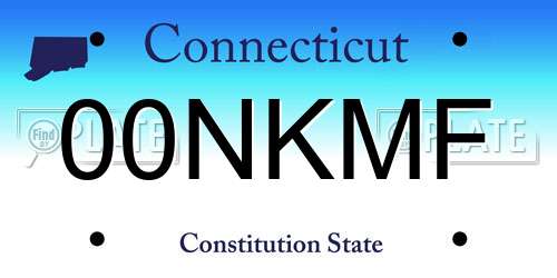 00NKMF Connecticut License Plate