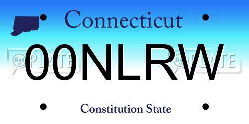00NLRW Connecticut License Plate
