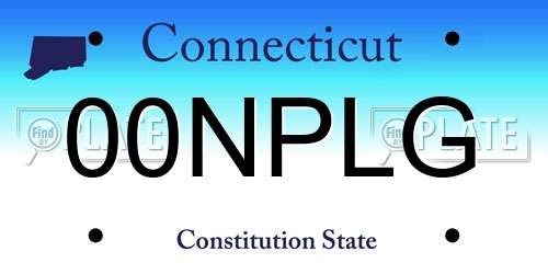 00NPLG Connecticut License Plate