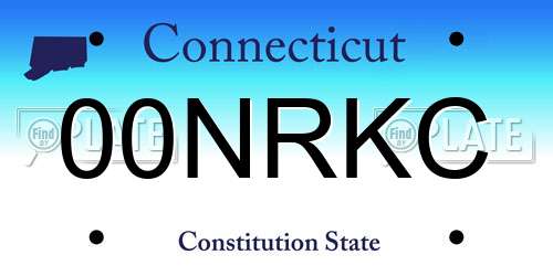 00NRKC Connecticut License Plate